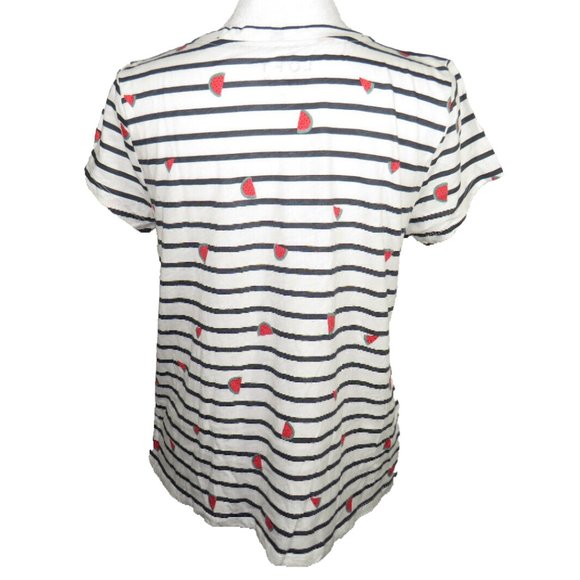 LOFT Striped Watermelon Print Women's Medium Vintage Soft Cotton Tee - Picture 7 of 7